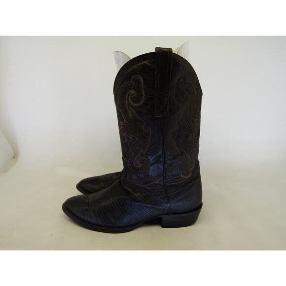 Circle G Mens Size 12 D Brown Leather Lizard Cowboy Western Boots